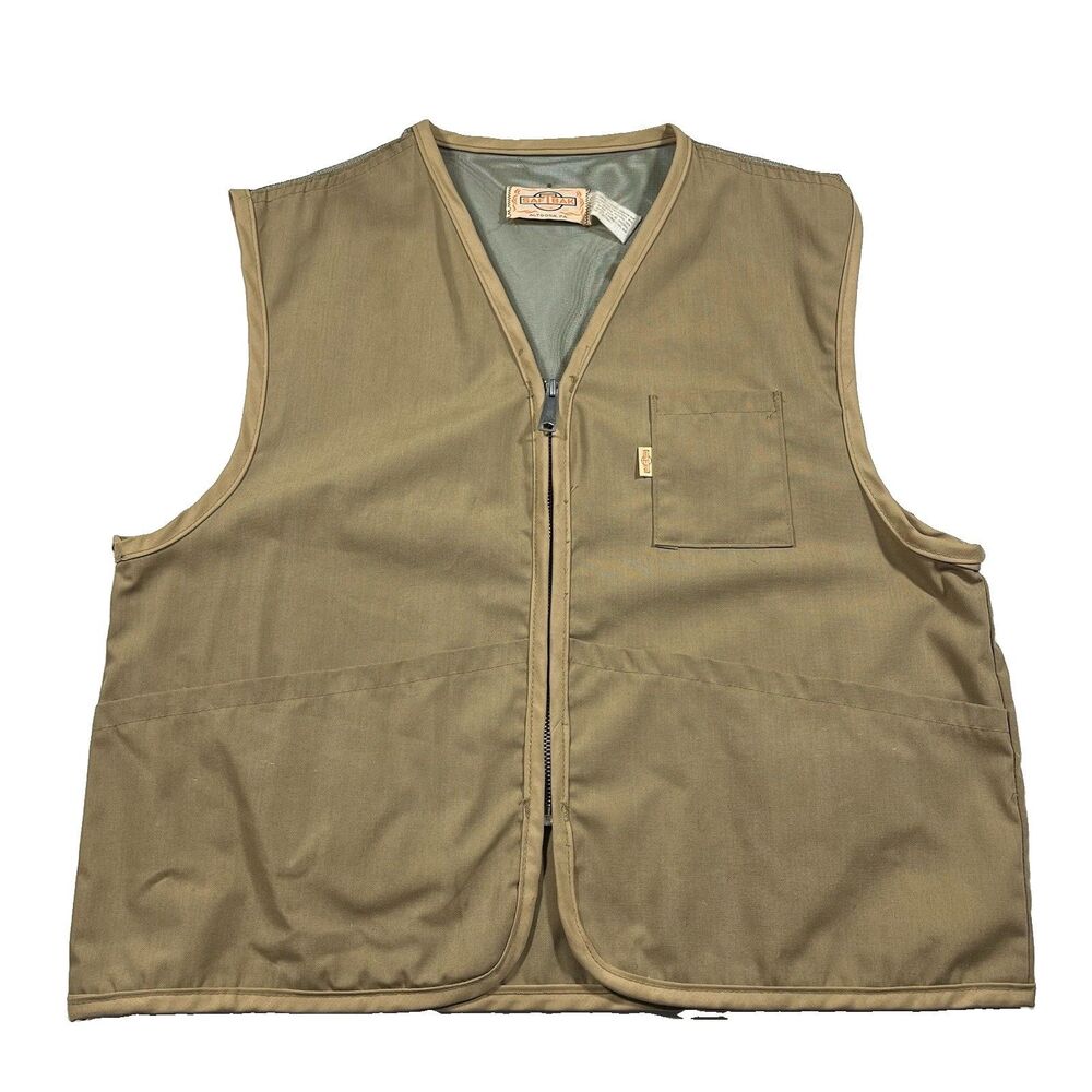 Vintage SafTbak Hunting Vest Tan Mesh Game Bird Shooting Vest Size M